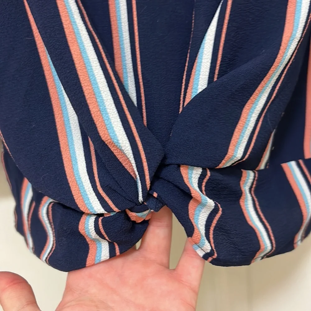 Pink Republic Navy Blue Front Knot Shirt Size M - Picture 4 of 13